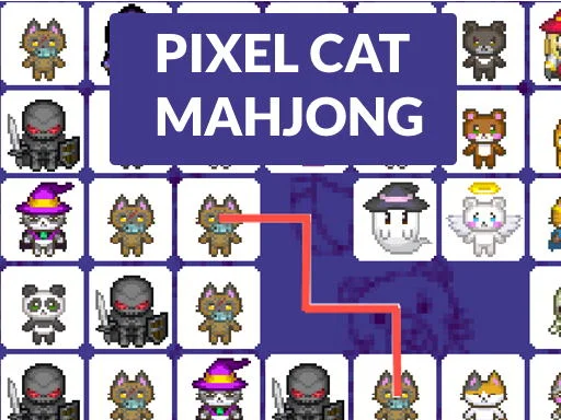 Kedi Piksel Mahjong: Miyavlı Bulmaca!